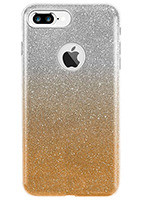 Луксозен силиконов гръб ТПУ с брокат за Apple iPhone 7 Plus 5.5 / Apple iPhone 8 Plus 5.5 преливащ сребристо към златно